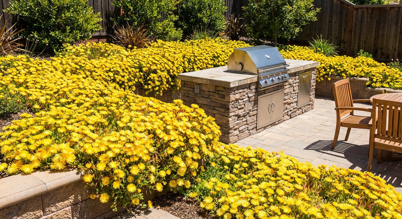 Pigface Gold – Mesembryanthemum in landscape