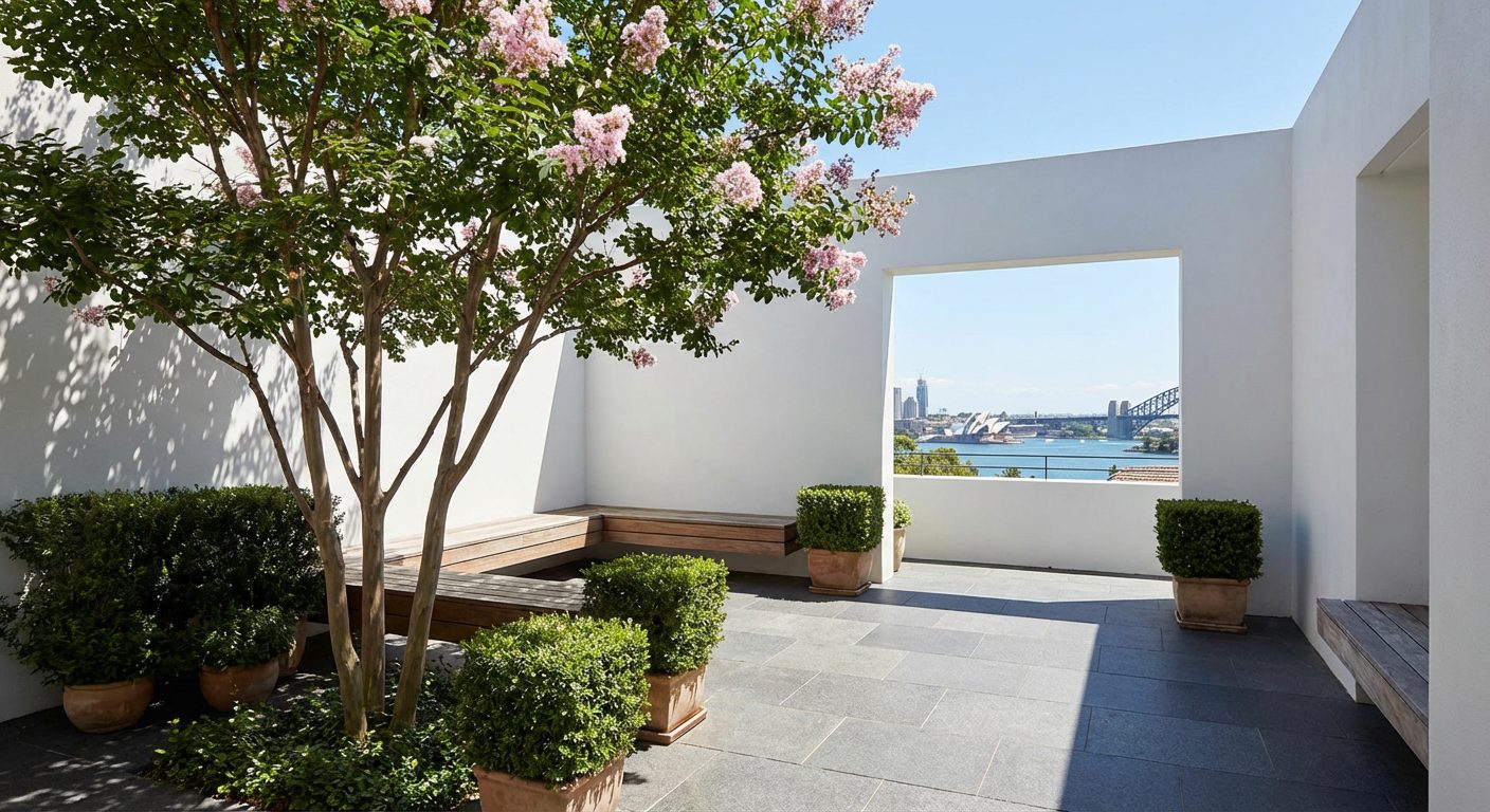 a beautiful Mediterranean Garden featured in this Mediterranean Court yard